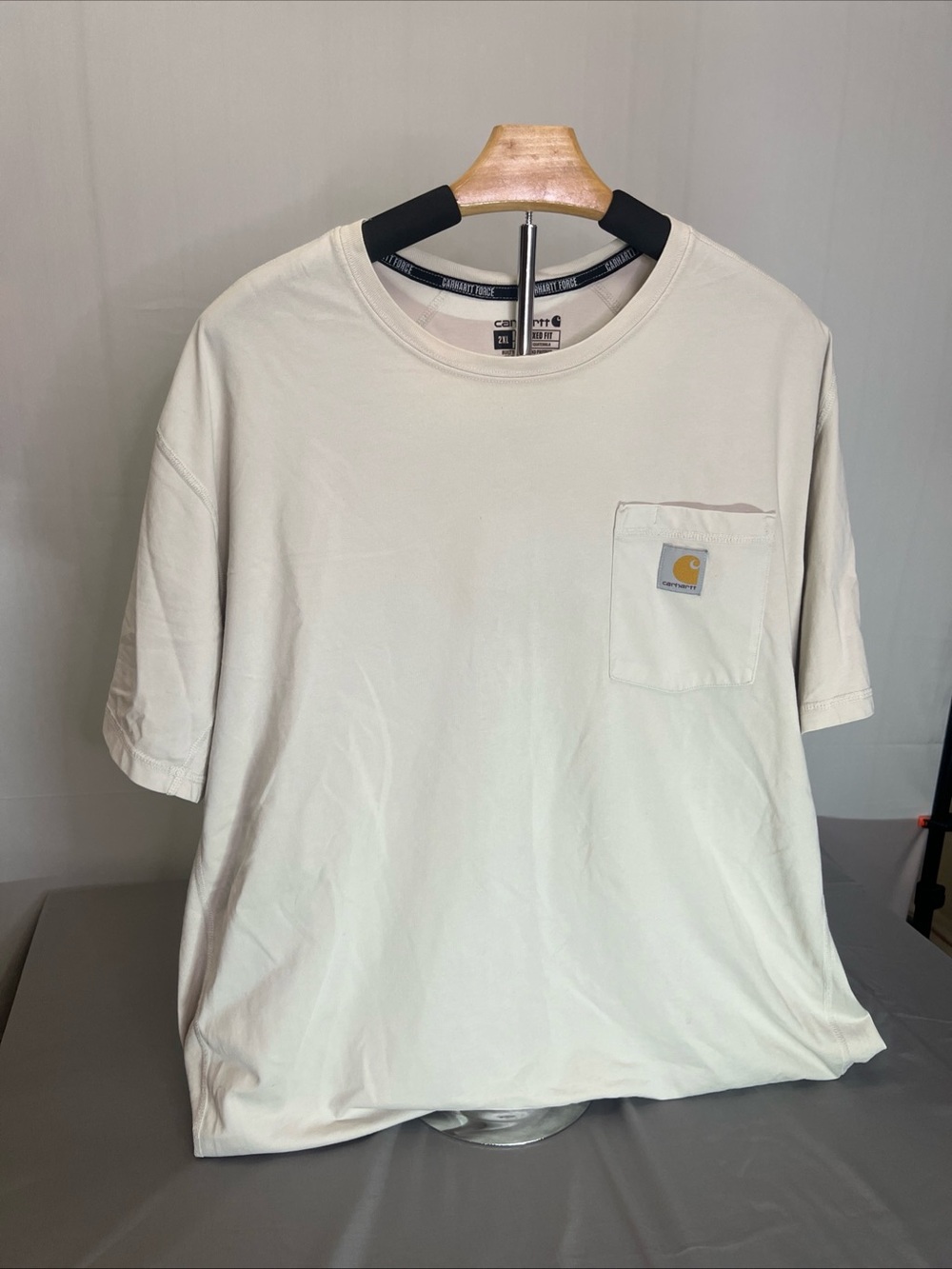 Carhartt Men’s Cream Short-Sleeve Pocket Tee